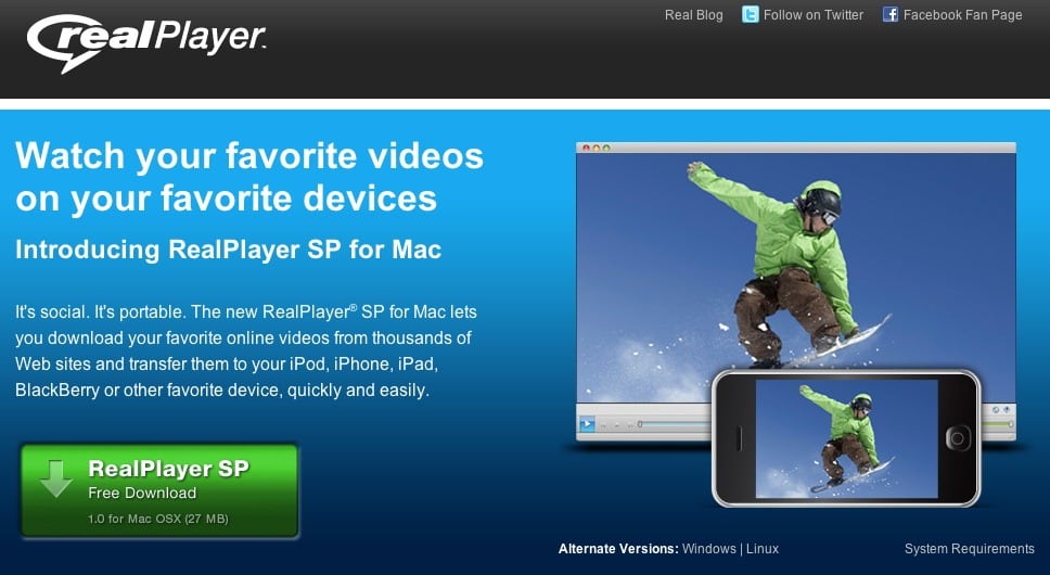 real player sp for mac